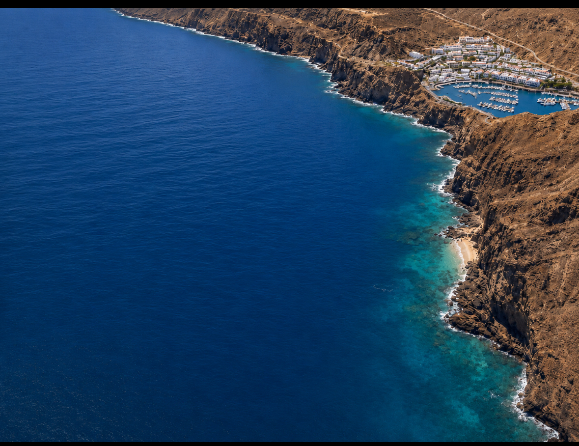 Aqua Odyssey coastal route from Puerto de Mogán toward Tasarte with five charter stops